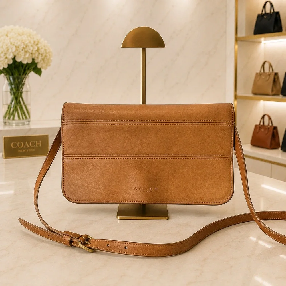 Coach Vintage Tribeca Convertible Clutch Crossbody Bag Tan M7D-9091 Made in USA